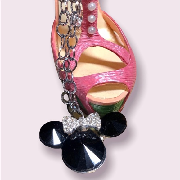 💕🐭black mouse ear charm bracelet handmade link chain style stainless steel - Picture 3 of 12